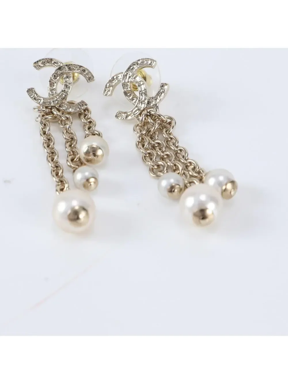Chanel Cc Logo Earrings Metal Gold-Tone #299772C13B